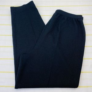 Helen HSU Santana Knit Pants Womens Large Black Pull On Classic Casual Chic Luxe
